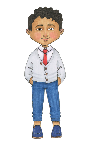 cartoon image of a teen boy in dress clothes